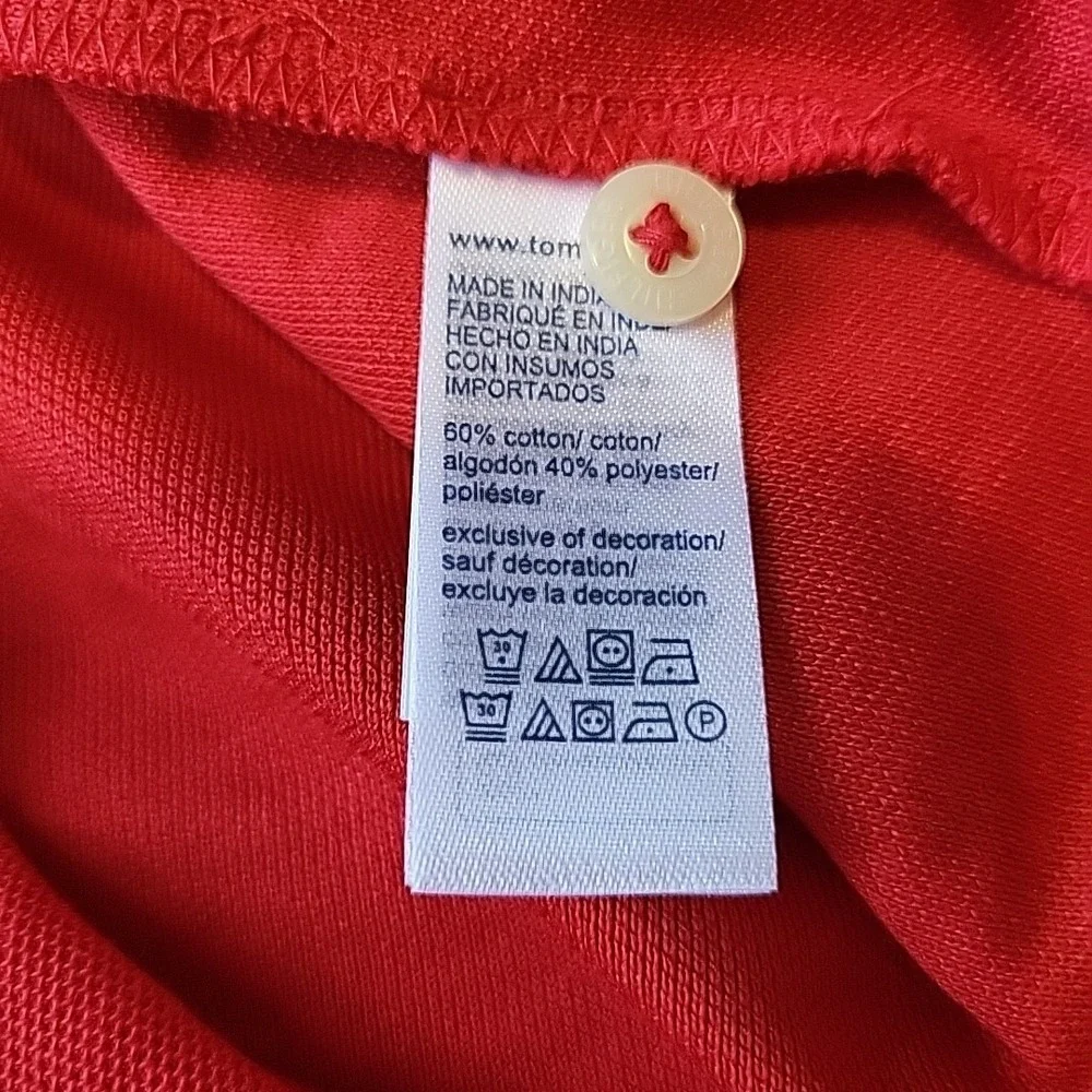 TOMMY‎ HILFIGER Polo Shirt Medium Men Red Classic Fit Short Sleeve Logo